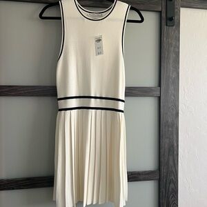 Abercrombie & Fitch Cream Midi Dress with Black Trim